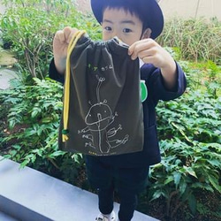 入園入学準備★お子様の絵で作る、オリジナル【巾着袋・小物入れ】 3枚目の画像