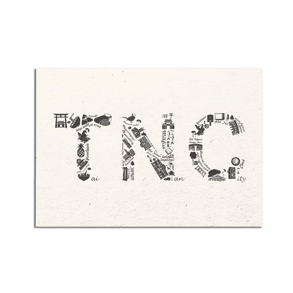 ｜TNC｜＝Tainan City 文字TNC系列羊毛紙明信片3款 第1張的照片