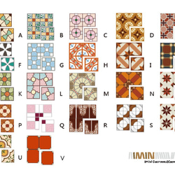 臺灣老式建築花磚設計 - 磁磚磁鐵21款- 單款4入 第4張的照片