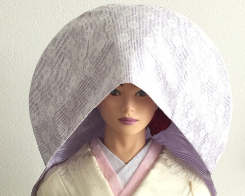 綿帽子（洋髪用）＊レース＊ストライプ＊花嫁＊ウエディング