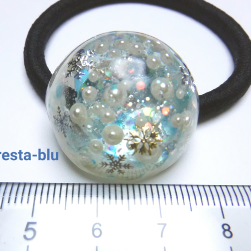 再販3♪雪・スノードーム❄冬ヘアゴム【X'mas・レジン】 ヘアゴム