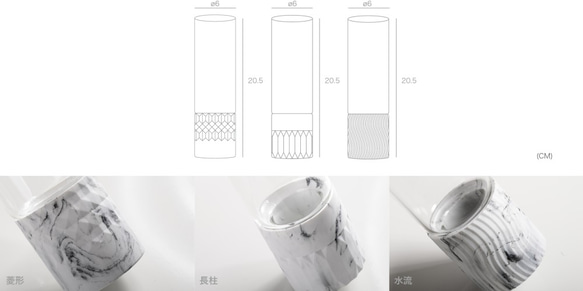 再生大理石。摺紙系列。花器。白 第6張的照片