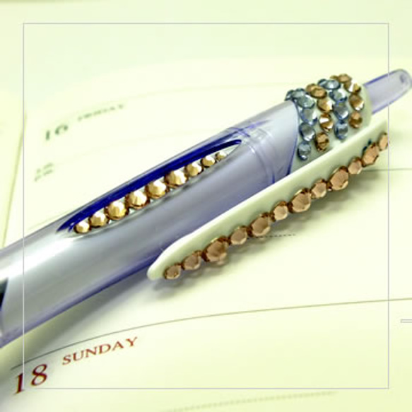 Deco 圓珠筆 [Jet Stream] 使用奧地利製造的最好的水鑽✳︎薰衣草 第2張的照片