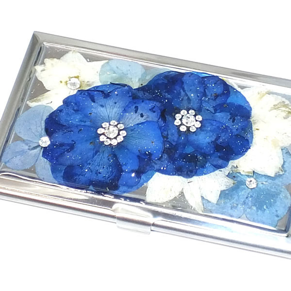 押し花のカードケース（名刺入れ）＊ブルーのバラ＊ 2枚目の画像