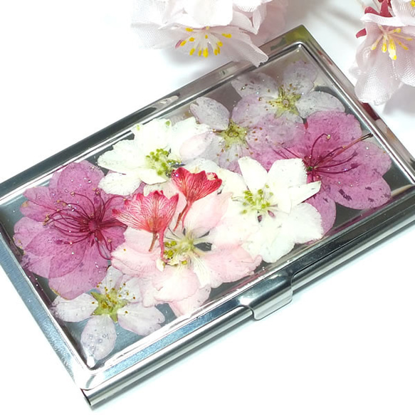 葉澤倉的名片盒（名片夾）*壓花花*櫻花 第2張的照片