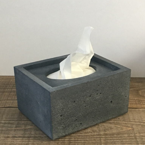 ブラックコンクリートのポケットティッシュケース -コンクリート