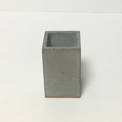 ペン立てシングルボックス コンクリート製　-コンクリート/モルタル/セメント雑貨- 2枚目の画像