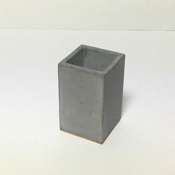 ペン立てシングルボックス コンクリート製　-コンクリート/モルタル/セメント雑貨- 3枚目の画像