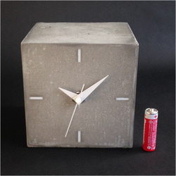 キューブ時計A-type コンクリート製　-コンクリート/モルタル/セメント雑貨- 2枚目の画像