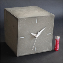 キューブ時計A-type コンクリート製　-コンクリート/モルタル/セメント雑貨- 3枚目の画像
