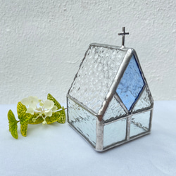 『Drop shower church』　　ミニキャンドルホルダー　ステンドグラス 4枚目の画像