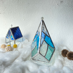 “藍冰樹”*聖誕迷你樹*燭台*彩色玻璃 第4張的照片