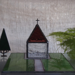 教会への小径（ローズ）：ミニキャンドル（LED専用）/ガラス・ステンドグラス 3枚目の画像