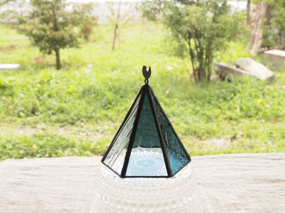 [KOBBIT玻璃的帳篷]（帶有LED蠟燭）燭台，裝飾品，彩色玻璃 第5張的照片