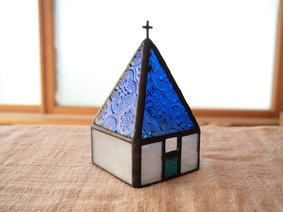『Flōra　Church』　LED専用キャンドルホルダー・ステンドグラス 3枚目の画像