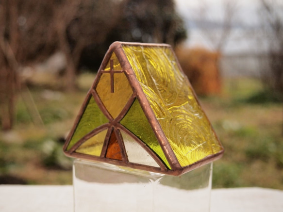太陽檸檬教堂LED專用燭台，彩色玻璃 第5張的照片