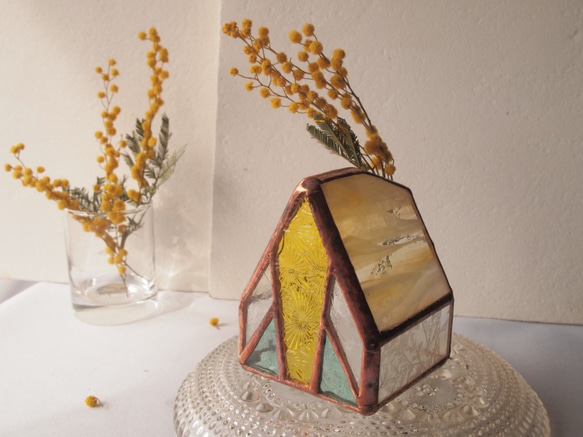 “ Eglise de Mimosa” 1個乾花插入物/迷你燭台 第1張的照片