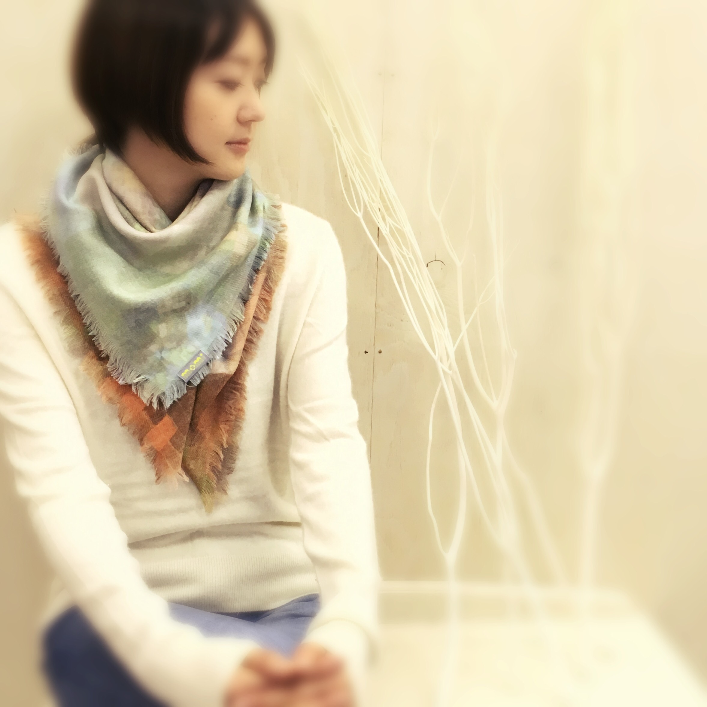 momi ウールスカーフ tex#37