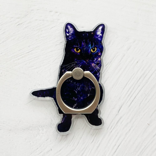 GALAXY CAT 猫型スマホリング バンカーリング / 猫 ねこ iPhoneケース