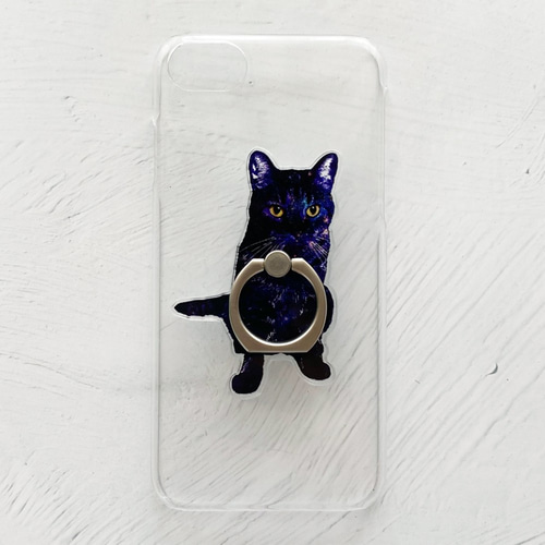 GALAXY CAT 猫型スマホリング バンカーリング / 猫 ねこ iPhoneケース