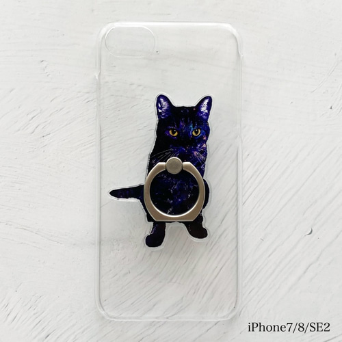 GALAXY CAT 猫型スマホリング バンカーリング / 猫 ねこ iPhoneケース