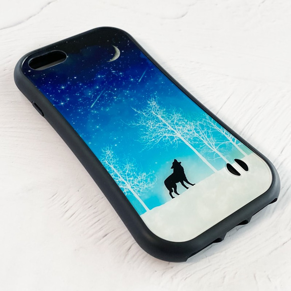 全8種 冬の星空 iPhoneグリップケース  / 名入れ可能 月 猫 iPhone15 6枚目の画像