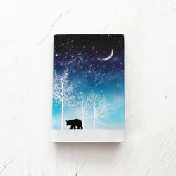 Winter Starry Sky / Bear Book Cover / Techo Cover (A6) Hobonichi 第1張的照片