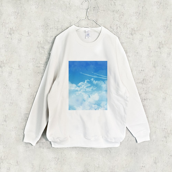 飛行機雲 クルーネックスウェット / 青空 1枚目の画像