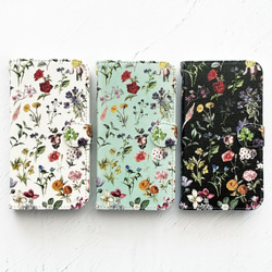 FLORAL FLOWER 手帳型 iPhoneケース スマホケース 全機種対応 花 花柄 iPhone14 1枚目の画像