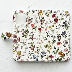 FLORAL FLOWER筆記本型iPhone情況智能手機情況對應全機種花卉花紋iPhone14 第3張的照片
