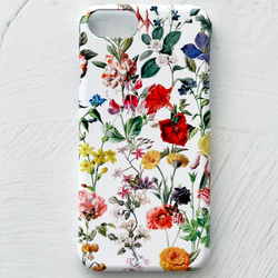 蝶々が飛び回るカラフルな花柄 iPhoneケース ハードケース スマホケース / 花 花柄 iPhone14 4枚目の画像