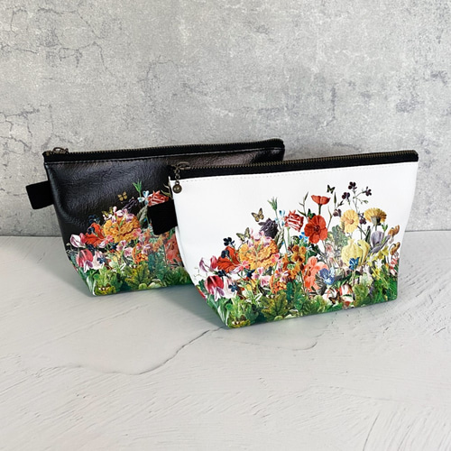 ボタニカル柄（ホワイト） ポーチ / 小物入れ 花柄 ポーチ LALA CloveR