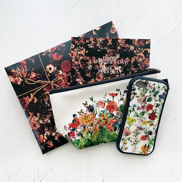 選べる花柄ポーチとiPhoneグリップケース「Creema限定 母の日5,000円セット」 1枚目の画像