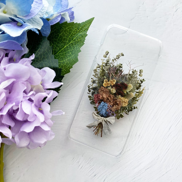 繡球和桉樹花束 / Swag iPhone Clear Case 兼容所有型號 / 繡球乾花 第1張的照片