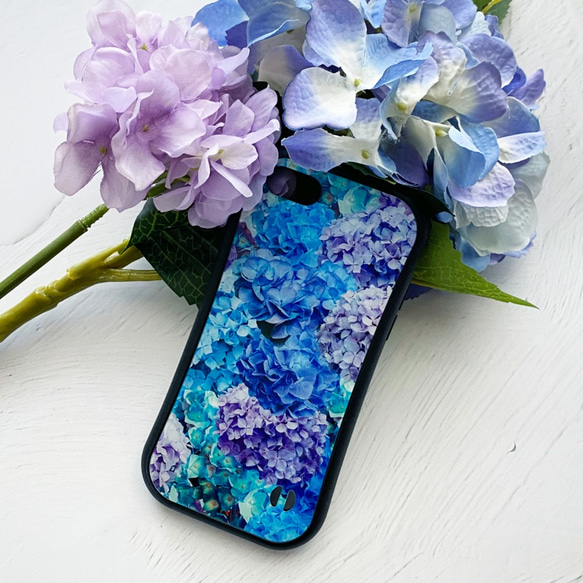 紫陽花 iPhoneグリップケース  / アジサイ iPhone15 4枚目の画像
