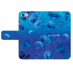 Blue-Sea Jellyfish 手帳型 iPhone5/5s/SEケース 2枚目の画像