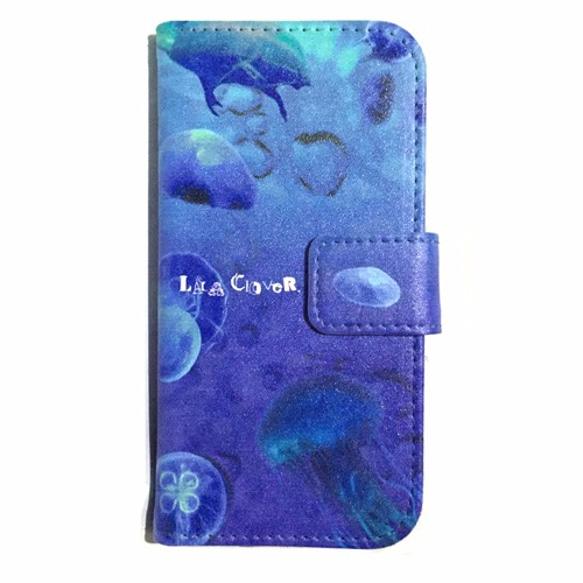 Blue-Sea Jellyfish 手帳型 iPhone5/5s/SEケース 4枚目の画像