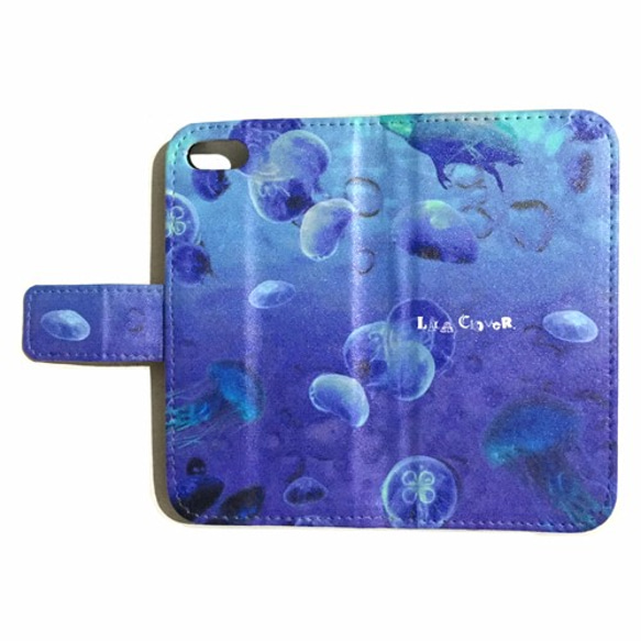 Blue-Sea Jellyfish 手帳型 iPhone5/5s/SEケース 5枚目の画像