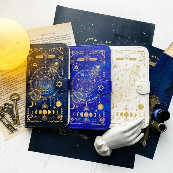 Fancy Astronomical Old Book II / Moon Phases Notebook Type iPhon 第17張的照片