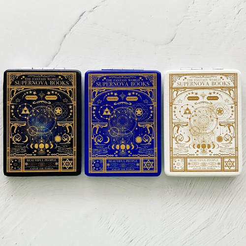 空想天体古書Ⅰ・月の満ち欠け 折りたたみコンパクトミラー 手鏡 手鏡