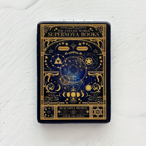 空想天体古書Ⅰ・月の満ち欠け 折りたたみコンパクトミラー 手鏡 手鏡