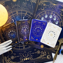 全5色】月の満ち欠け・12星座 折りたたみコンパクトミラー（四角
