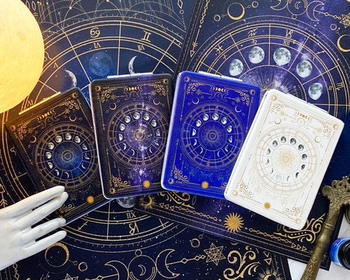 チャウヌ　ミラー　手鏡　アストロ　チャウヌミラー4 全5色】月の満ち欠け・12星座 折りたたみコンパクトミラー（丸型