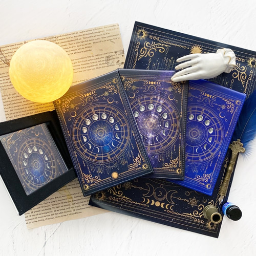 全5色】月の満ち欠け・12星座 折りたたみスタンド式ミラー / 鏡