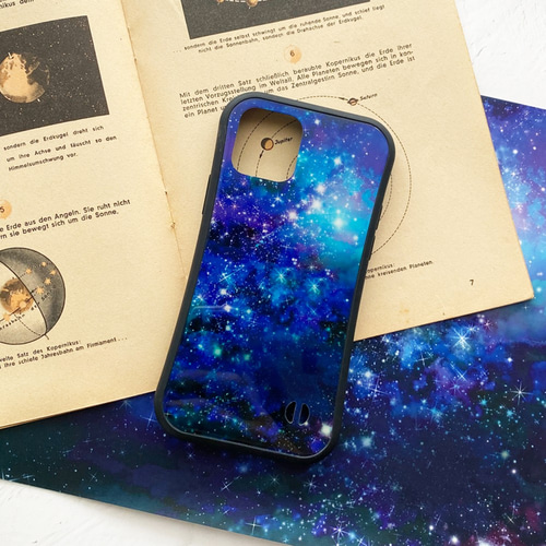 星と銀河の宇宙柄 iPhoneグリップケース / GALAXY iPhone16