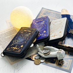 花式星體舊書II、月相迷你錢包、緊湊型錢包鑰匙錢包/星空宇宙 第1張的照片