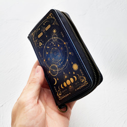 花式星體舊書II、月相迷你錢包、緊湊型錢包鑰匙錢包/星空宇宙 第6張的照片