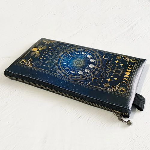 【クレマ様】星　月　猫　フラットポーチ【L】縦15cm 楽天市場】猫のがま口コスメポーチ Lサイズ CATS 西陣織 日本製