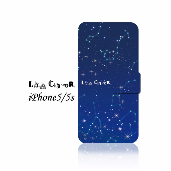 星座プラネタリウム 手帳型 iPhone5 iPhone5Sケース  /GALAXY,ギャラクシー,宇宙,星 1枚目の画像