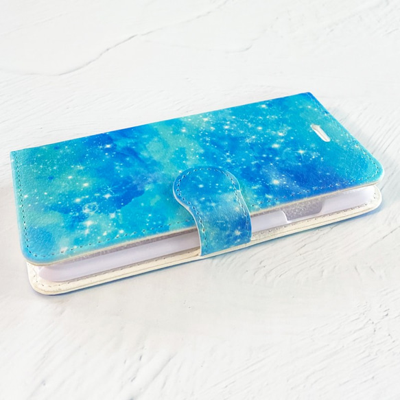 BLUE GALAXY 手帳型 iPhoneケース スマホケース/宇宙 星空 夜空 5枚目の画像